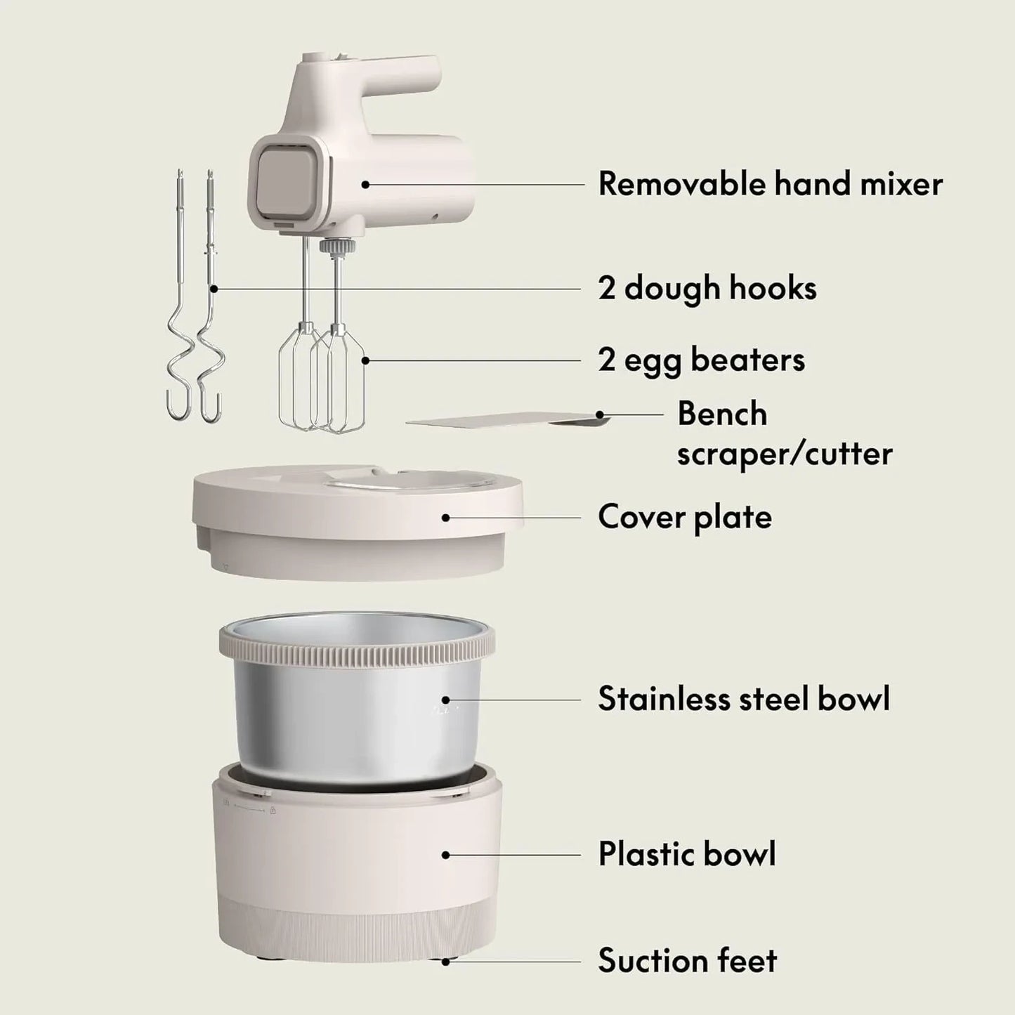 2-in-1 Electric Mixer with Mixer