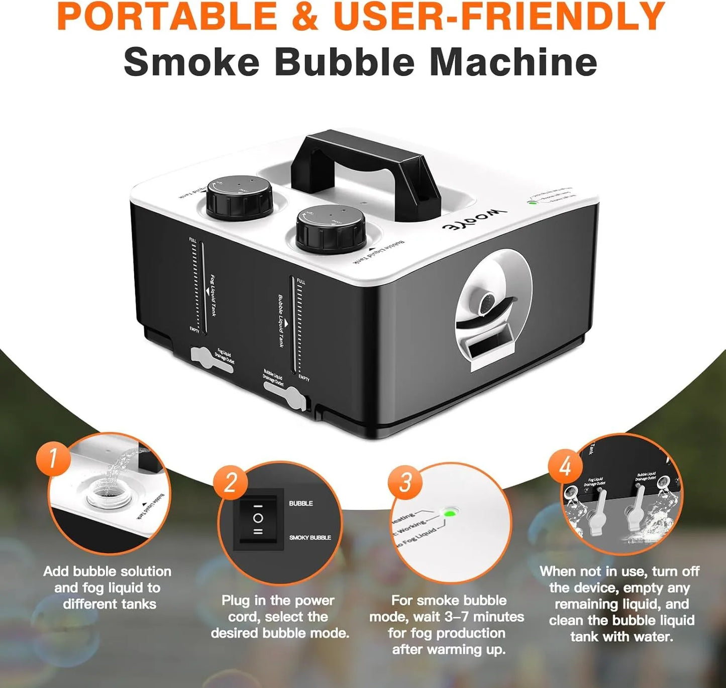 Portable Smoke Bubble Machine