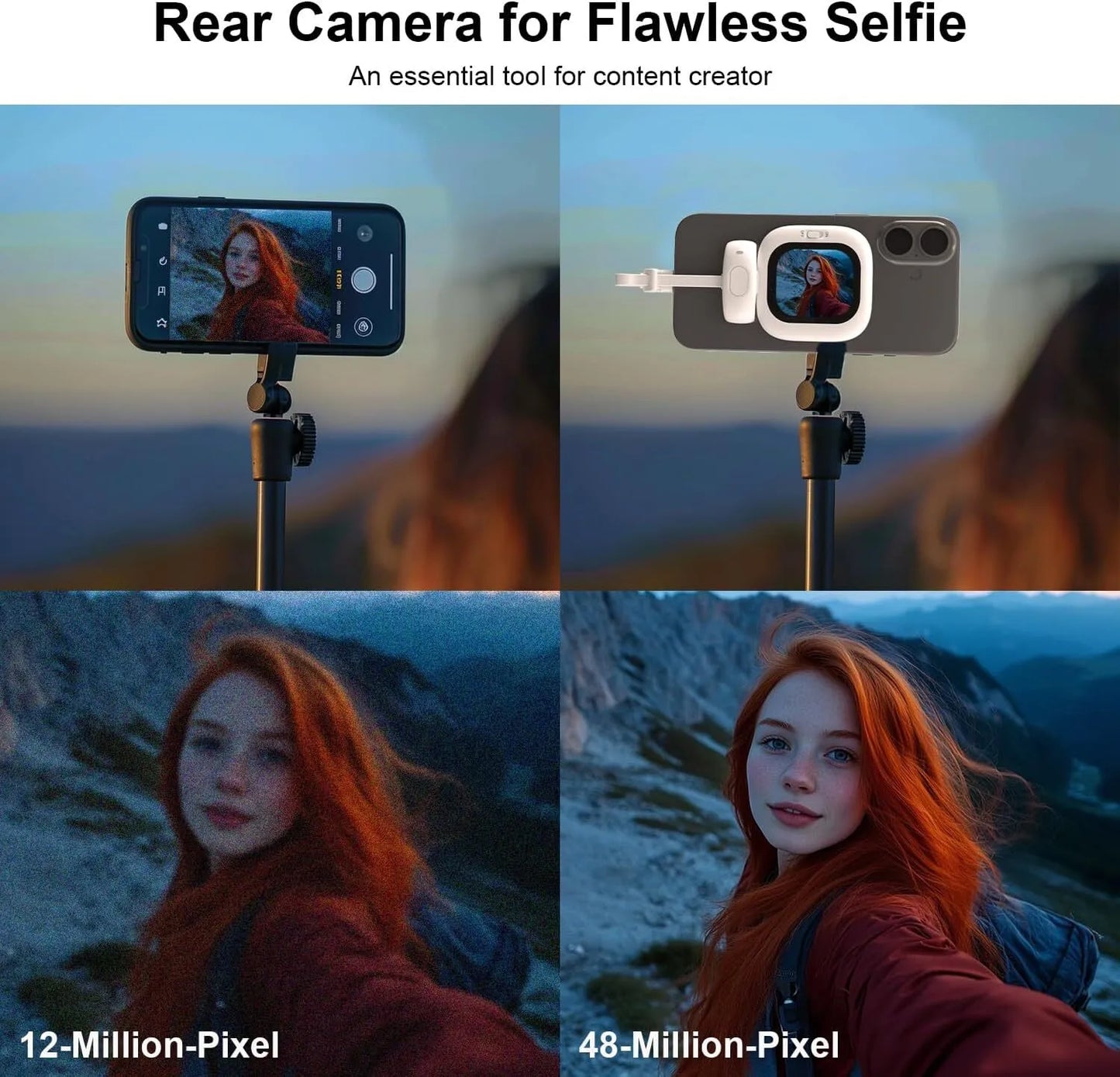 Selfie video blog display screen