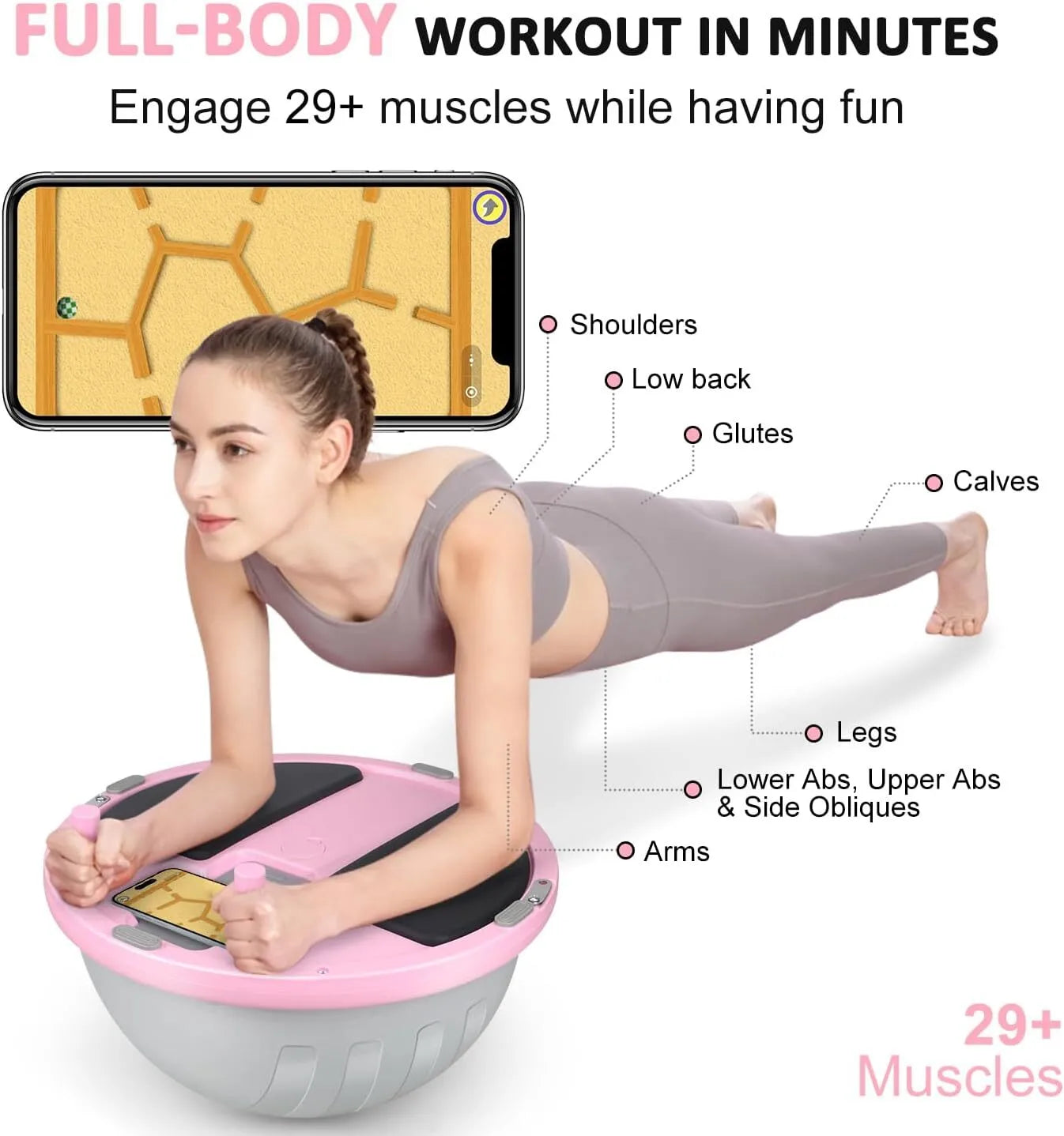 3-in-1 Balance Ball and Plank Training Board