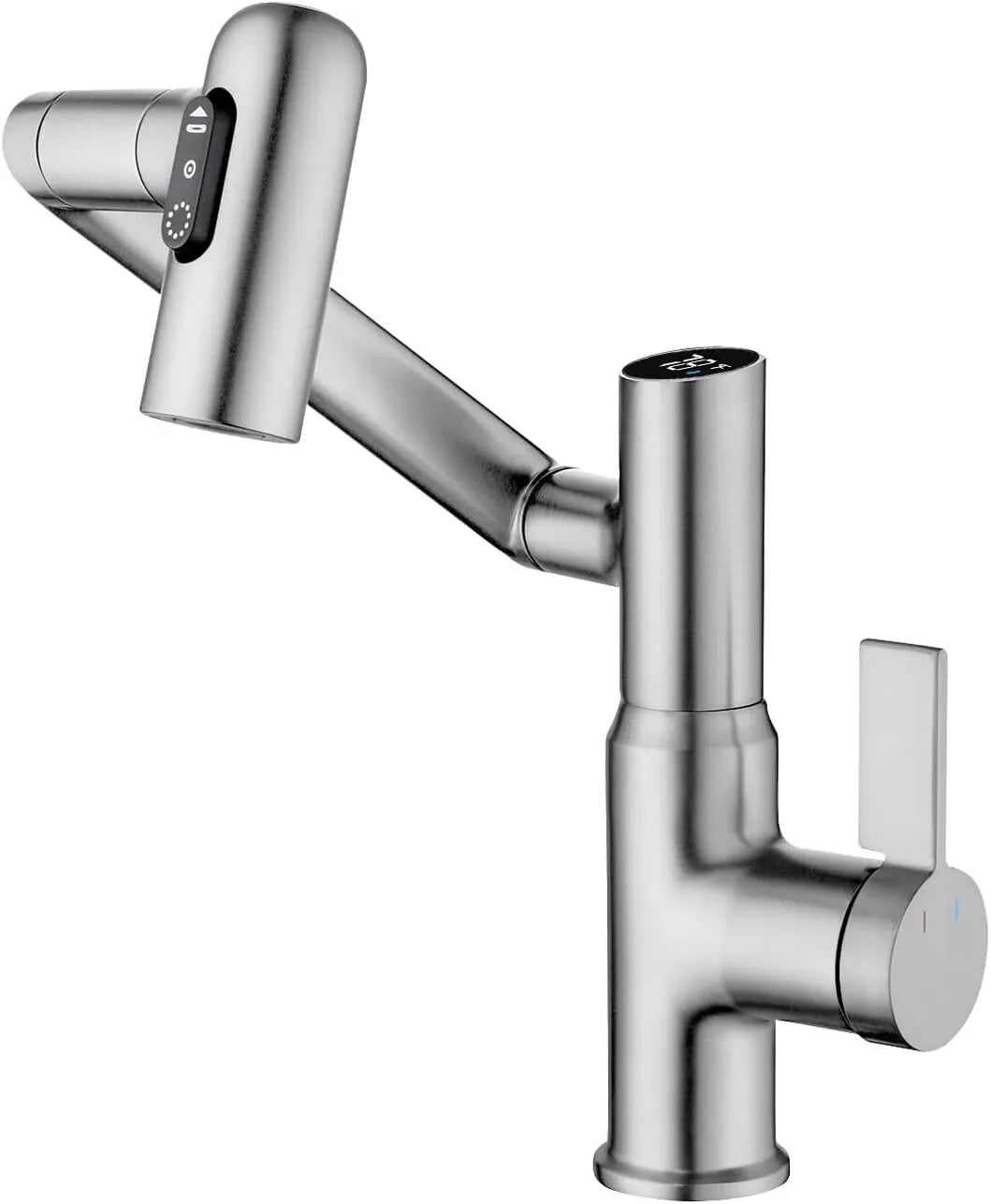 Rotatable bathroom faucet with Fahrenheit temperature display