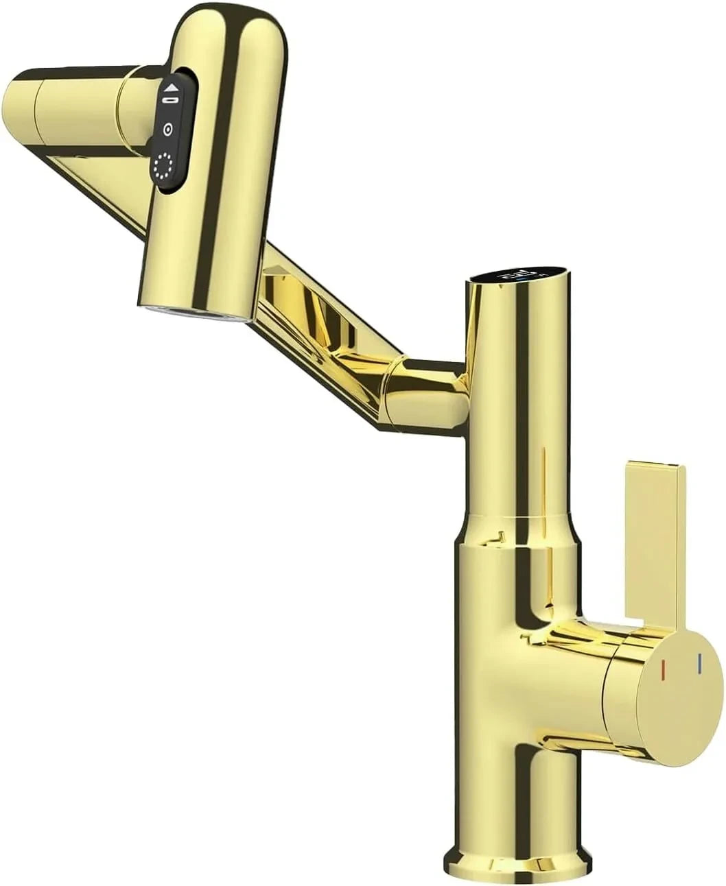 Rotatable bathroom faucet with Fahrenheit temperature display
