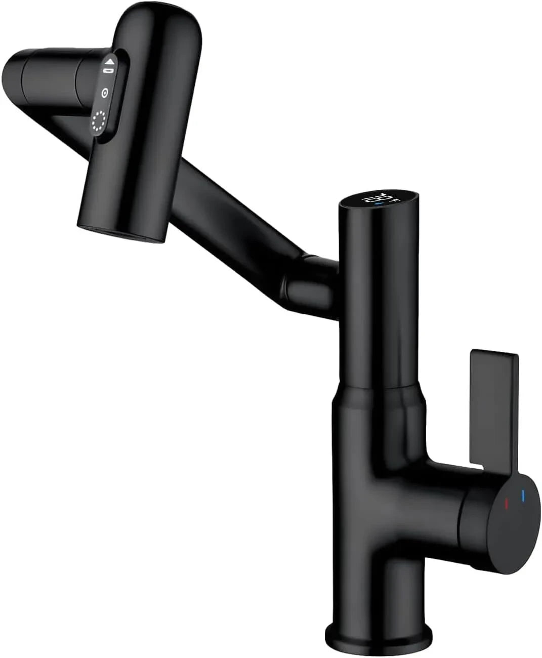 Rotatable bathroom faucet with Fahrenheit temperature display