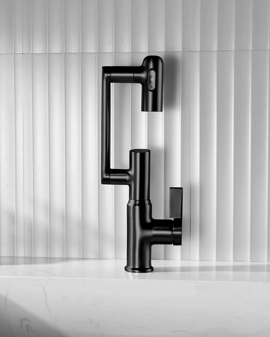 Rotatable bathroom faucet with Fahrenheit temperature display