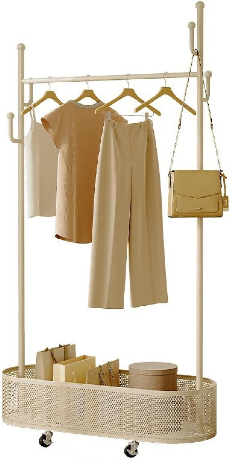 Wrought iron floor hanging clothes rack