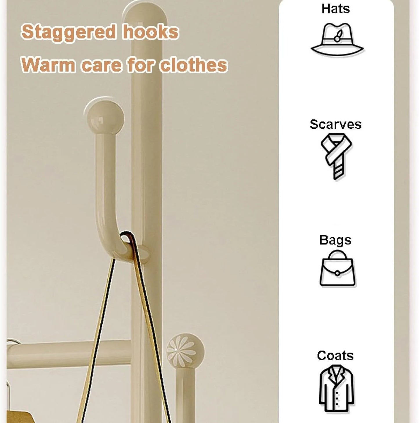 Wrought iron floor hanging clothes rack