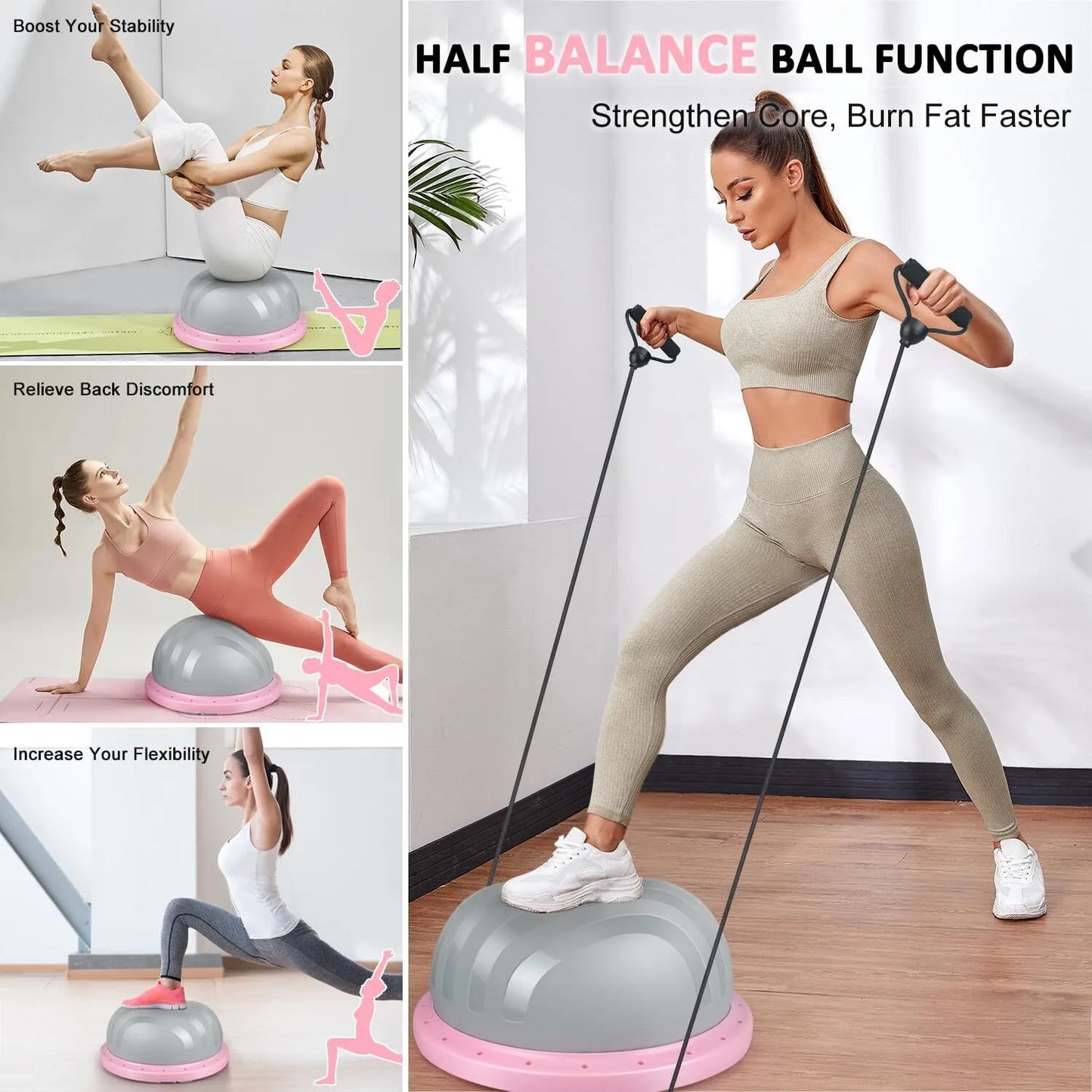 3-in-1 Balance Ball and Plank Training Board