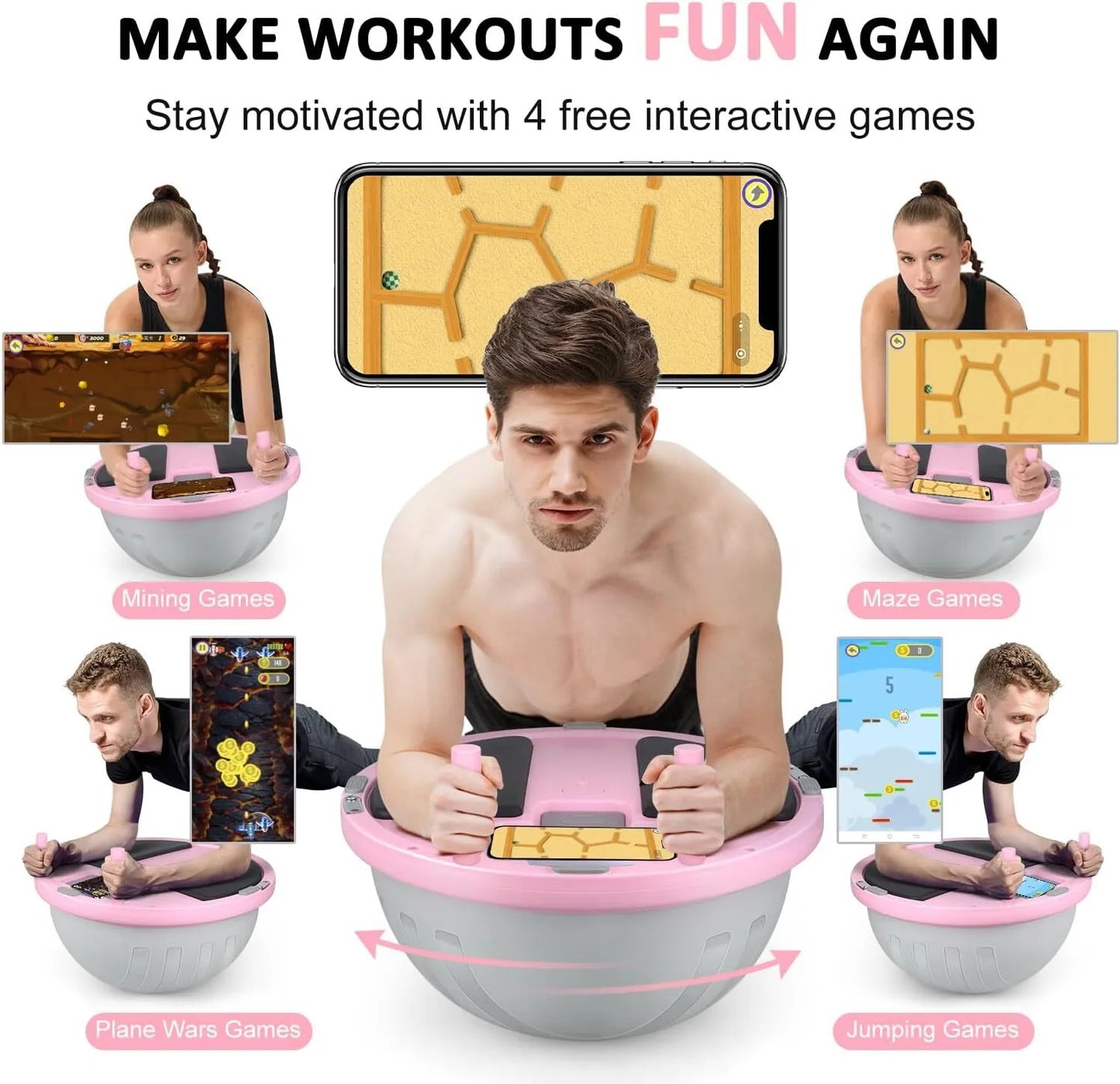 3-in-1 Balance Ball and Plank Training Board