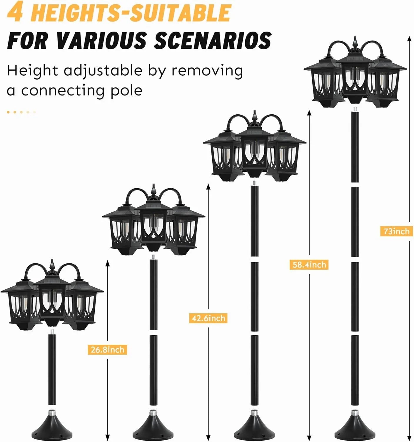 Aluminum solar street light pole